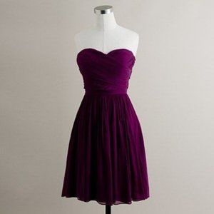 J.Crew Arabelle Dress Silk Chiffon 2P Spiced Wine Mini $250